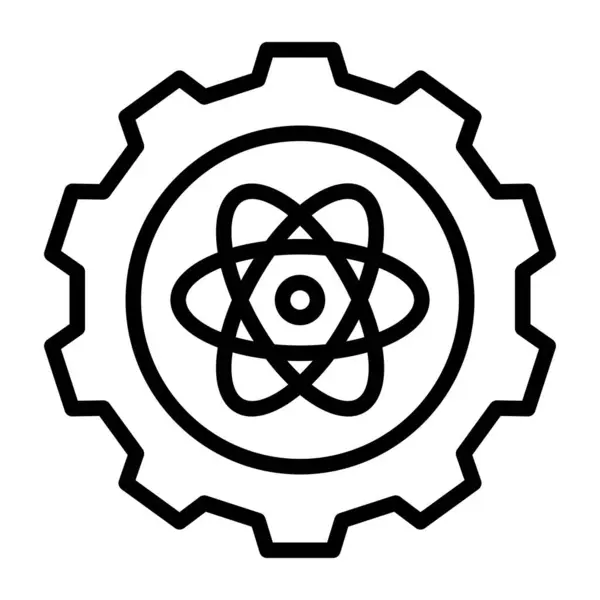 Atom Gear Icoon Voor Wetenschapsbeheer — Stockvector