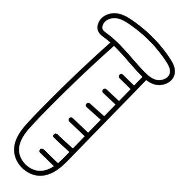 Test tüpü simgesi, laboratuvar deneyinin doğrusal tasarımı