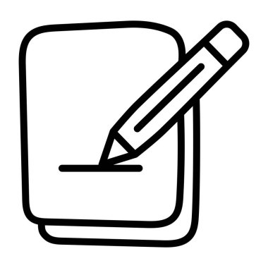 Kağıtlı kalem, yazı simgesi 