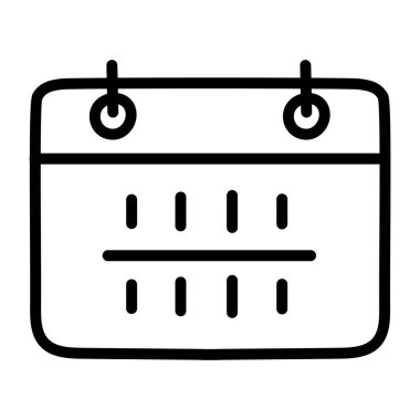 Takvimin bir zamanlama planlayıcı simgesi, doğrusal tasarımı