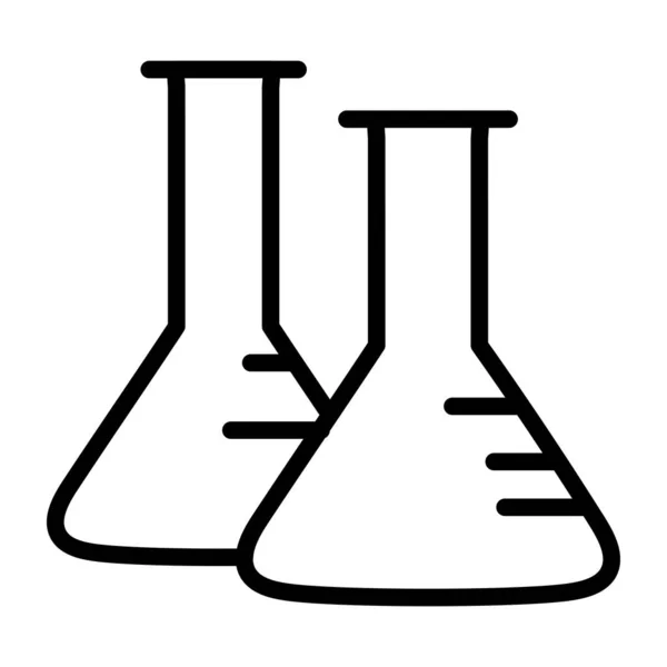 线性设计中的化学瓶图标 化学实验概念向量 — 图库矢量图片