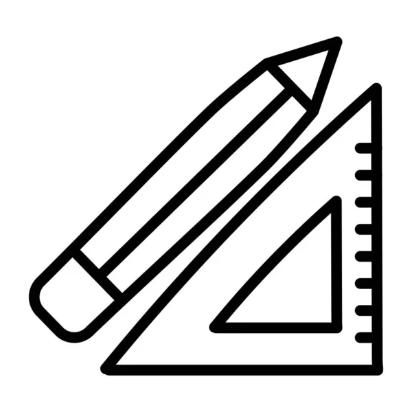 Escala Triangular Con Lápiz Icono Herramientas Dibujo — Vector de stock