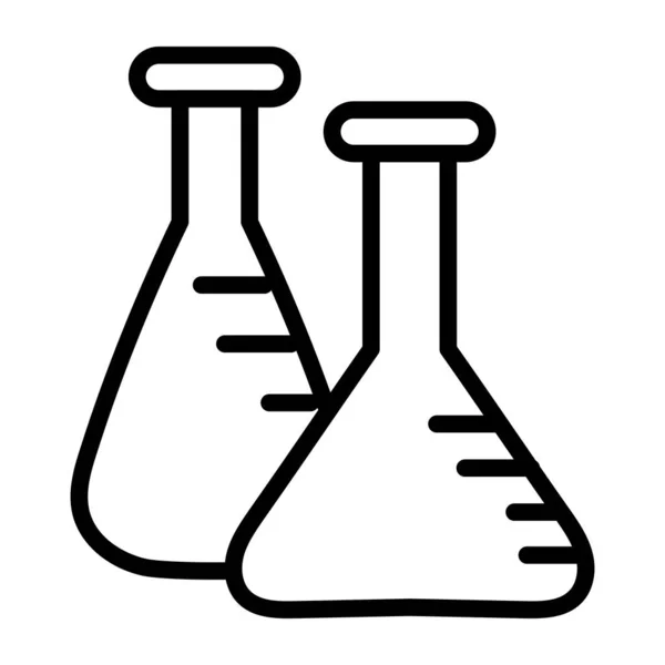 线性设计中的化学瓶图标 实验概念向量 — 图库矢量图片