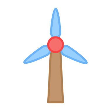 Düz dizayn, rüzgar türbininin simgesi.