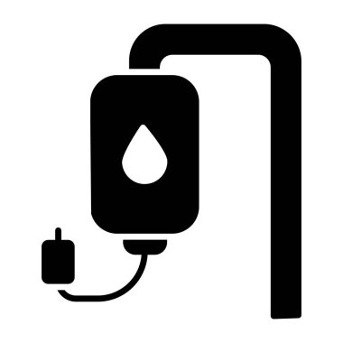 Bir glyph tasarımı, kan bağışı ikonu.