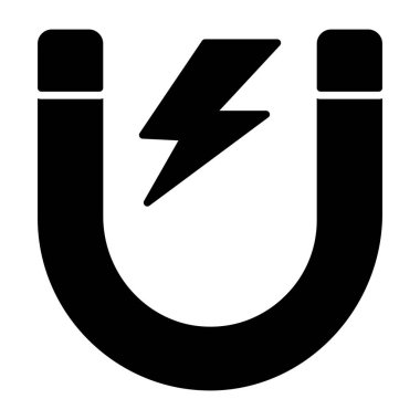 Mıknatısın düzenlenebilir katı vektör tasarımı