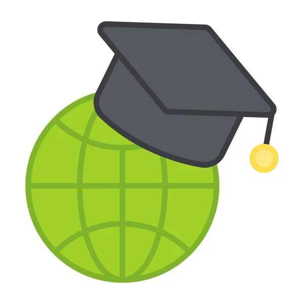 Globe Minometem Ikona Globálního Vzdělávání — Stockový vektor