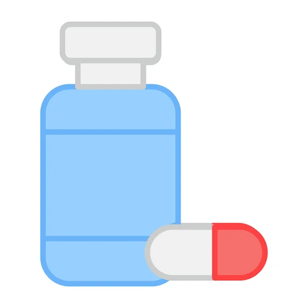 Flat Design Icon Pills Jar — Stock Vector