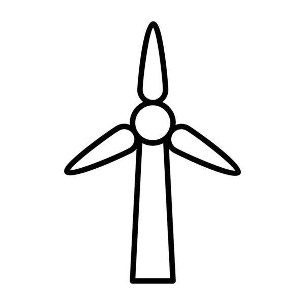 Diseño Lineal Icono Turbina Eólica — Vector de stock