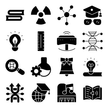 Bilim Eğitimi Kabartma Simgeleri Paketi
