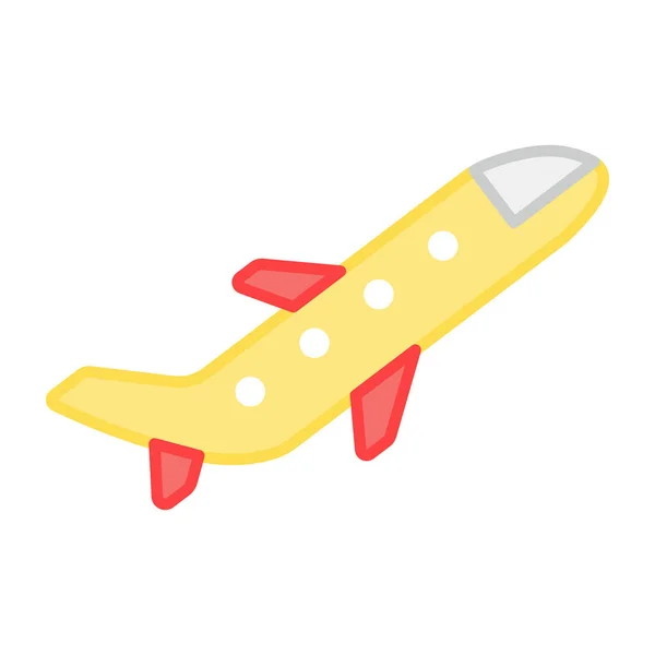 飛行機の旅 平らなデザインのアイコンへの時間 — ストックベクタ