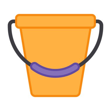 Düz dizaynlı plastik kova simgesi