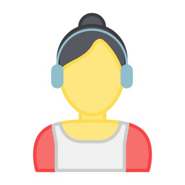 Kulaklık takan Avatar, müşteri hizmetlerinin düz tasarımı