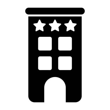 İnşaatta üç yıldız, otel ikonu konsepti