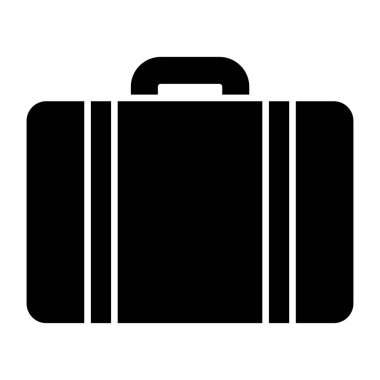 Profesyonel çanta simgesi, evrak çantasının katı tasarımı