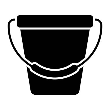 Katı dizayn edilmiş plastik kova simgesi