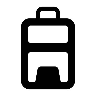 Trolley çanta simgesi, evrak çantasının katı tasarımı