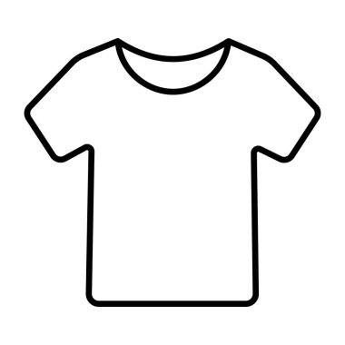 Tişörtün doğrusal tasarım simgesi, modaya uygun kıyafet