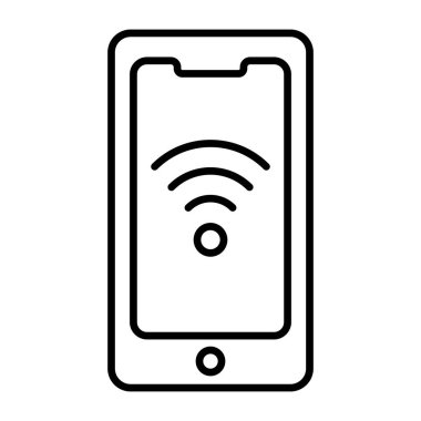 Akıllı telefon içinde kablosuz ağ sinyali, mobil WiFi simgesi 