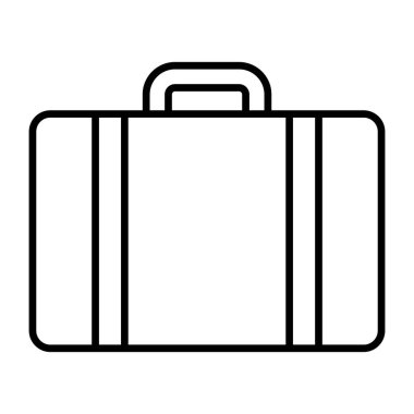 Profesyonel çanta simgesi, evrak çantasının doğrusal tasarımı