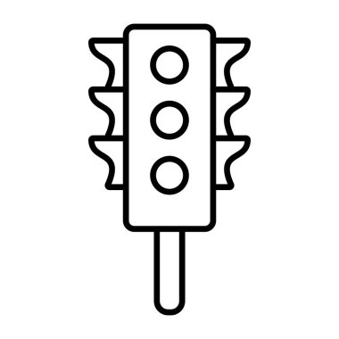 Doğrusal tasarım için trafik kontrol sinyal simgesi