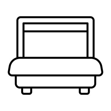 Tuvalet simgesi, yatağın doğrusal tasarımı