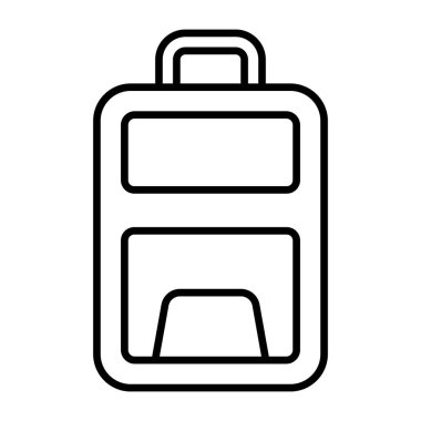 Trolley çanta simgesi, evrak çantasının doğrusal tasarımı