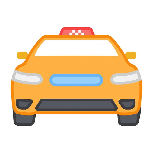 Icono Taxi Diseño Plano Coche Calle — Vector de stock