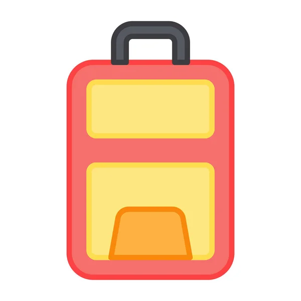 Trolley Bag Icon Flat Design Briefcase — Stock Vector