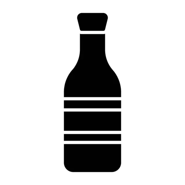 Şarap Şişesi Simgesi Düzenlenebilir Vektör — Stok Vektör
