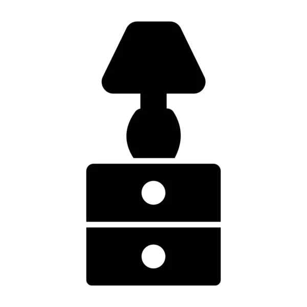 ベッドサイドランプのモダンなデザインのアイコン — ストックベクタ