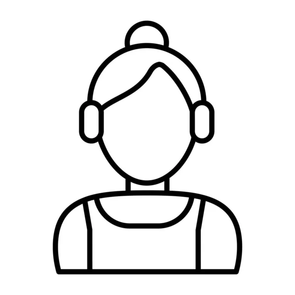Avatar Trägt Kopfhörer Lineares Design Des Kundendienstes — Stockvektor