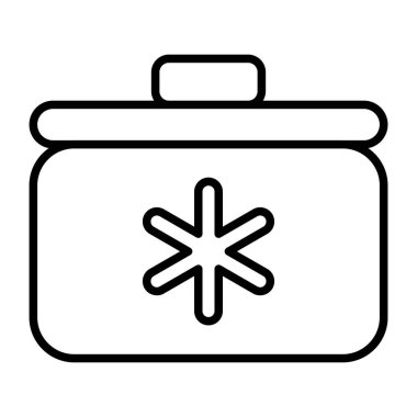 Tıbbi acil durum ikonu, ilk yardım çantasının vektör tasarımı