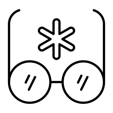 Tıbbi gözlüklerin doğrusal dizaynı olan bir göz giysisi ikonu 