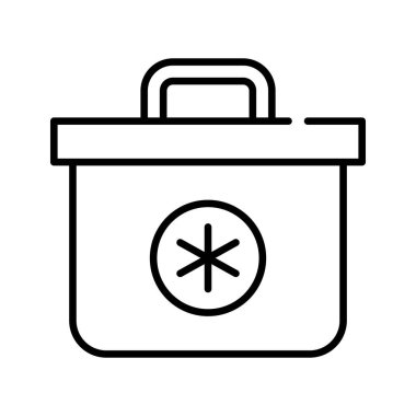 Tıbbi acil durum ikonu, ilk yardım kutusunun vektör tasarımı