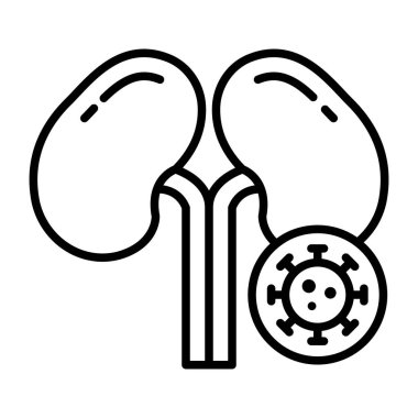 Etkilenmiş böbrek simgesi düzenlenebilir biçiminde