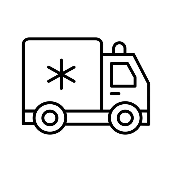 Icono Transporte Médico Diseño Lineal Ambulancia — Vector de stock