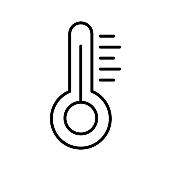 Значок Датчика Температуры Очертания Термометра — стоковый вектор