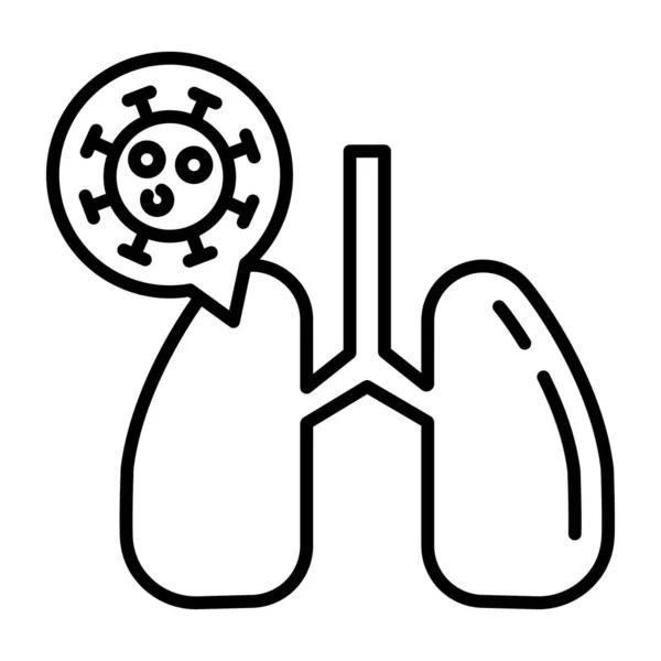 呼吸器系の感染した肺のアイコンを持つCovidウイルス — ストックベクタ