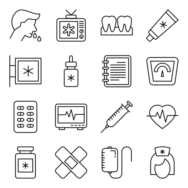 Verpakking Coronavirus Lineaire Pictogrammen — Stockvector