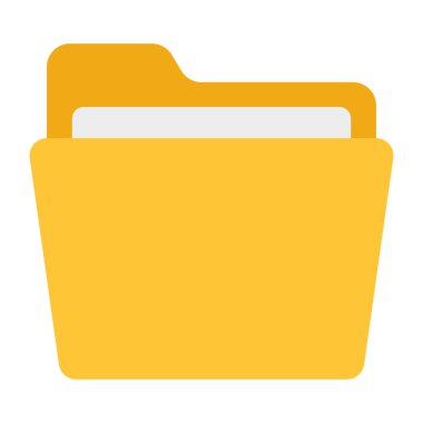 Belge dosyasının düz tasarım simgesi, dizin vektörü