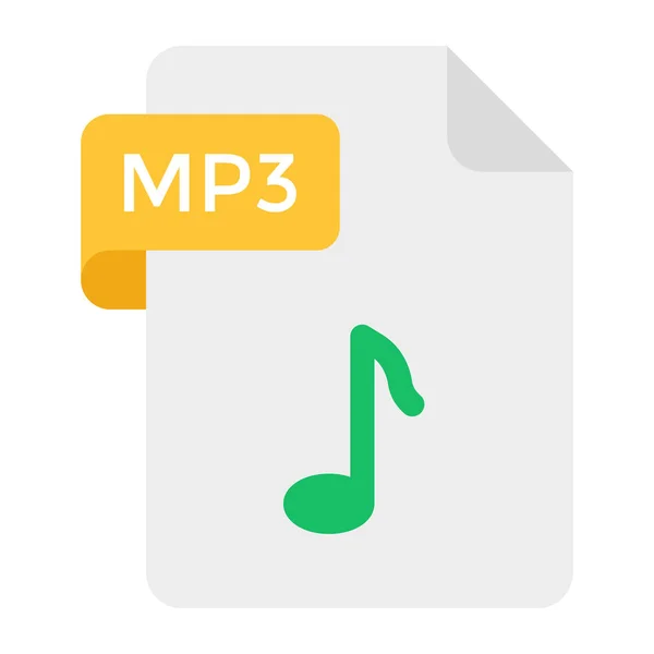 Значок Формата Аудио Векторный Дизайн Mp3 Файла — стоковый вектор