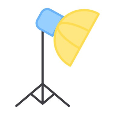 Stüdyo ışığının düz tasarım simgesi