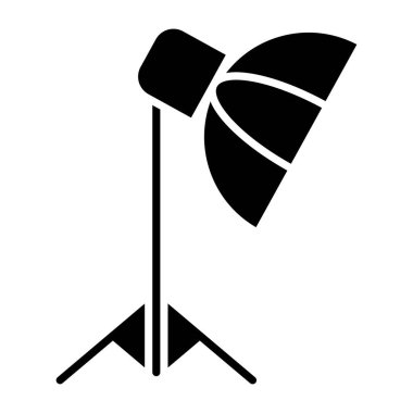 Stüdyo ışığının katı tasarım simgesi