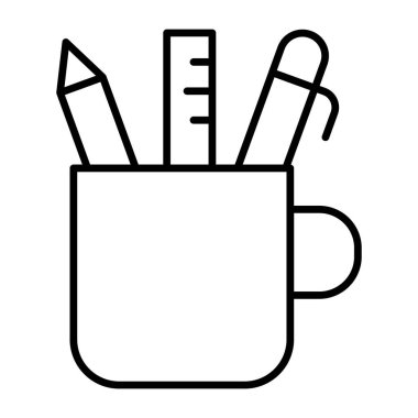 İçi ölçekli kalemler, kırtasiye kavanozu simgesi