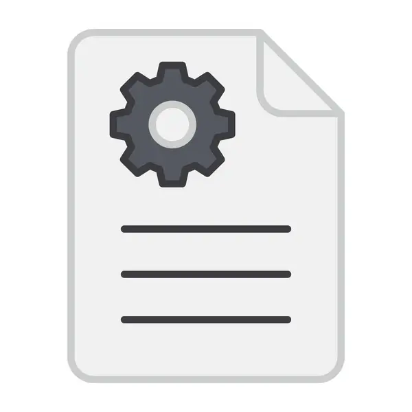 Papel Con Engranaje Diseño Plano Configuración Del Documento — Vector de stock