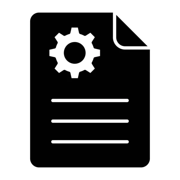 Papel Con Engranaje Diseño Sólido Configuración Del Documento — Vector de stock