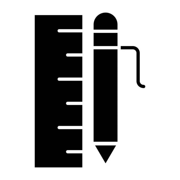 Escala Con Bolígrafo Icono Suministros Oficina — Vector de stock