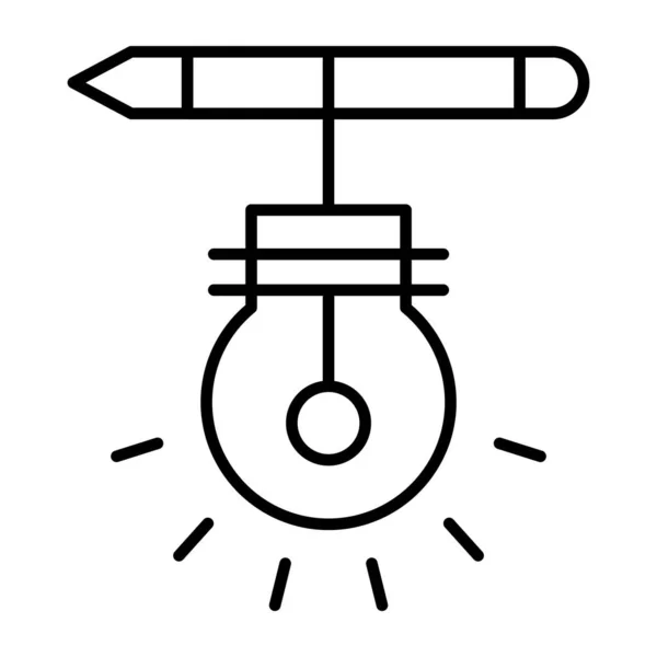 Bleistift Mit Glühbirne Konzept Des Kreativen Schreibens — Stockvektor