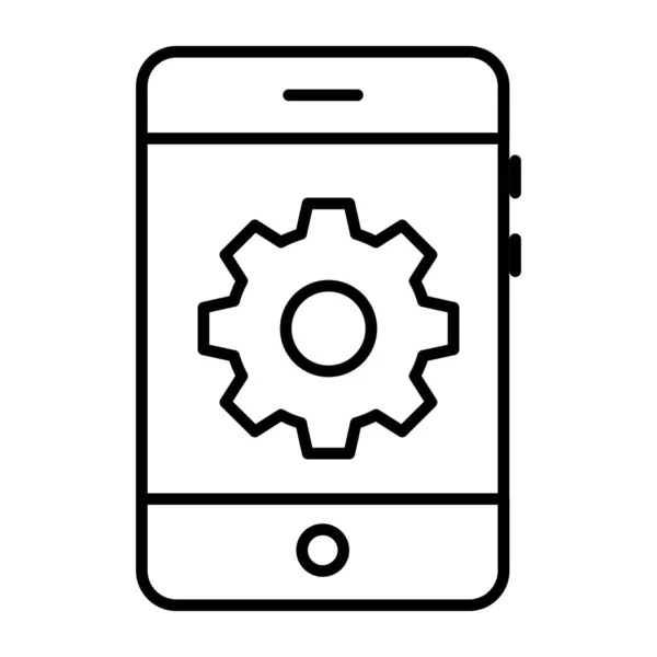 Εργαλεία Μέσα Στο Smartphone Γραμμικό Σχεδιασμό Της Κινητής Ρύθμισης — Διανυσματικό Αρχείο
